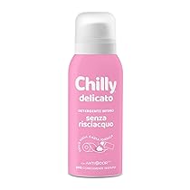 Chilly Senza Risciacquo, Detergente Intimo Senza Risciacquo Delicato, Da usare sulla Carta Igienica, Adatto alle Pelli Sensibili, Formula in Mousse a pH5, Con Anti-Odor, Clinicamente Testato – 100ml