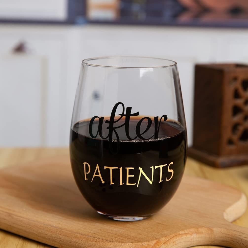 Before Patients After Patients Gift Set 11 oz Coffee Mug and 18 oz Stemless Wine Glass with Gift Package for Dentist Nurses Day Graduation Gifts - Image 5