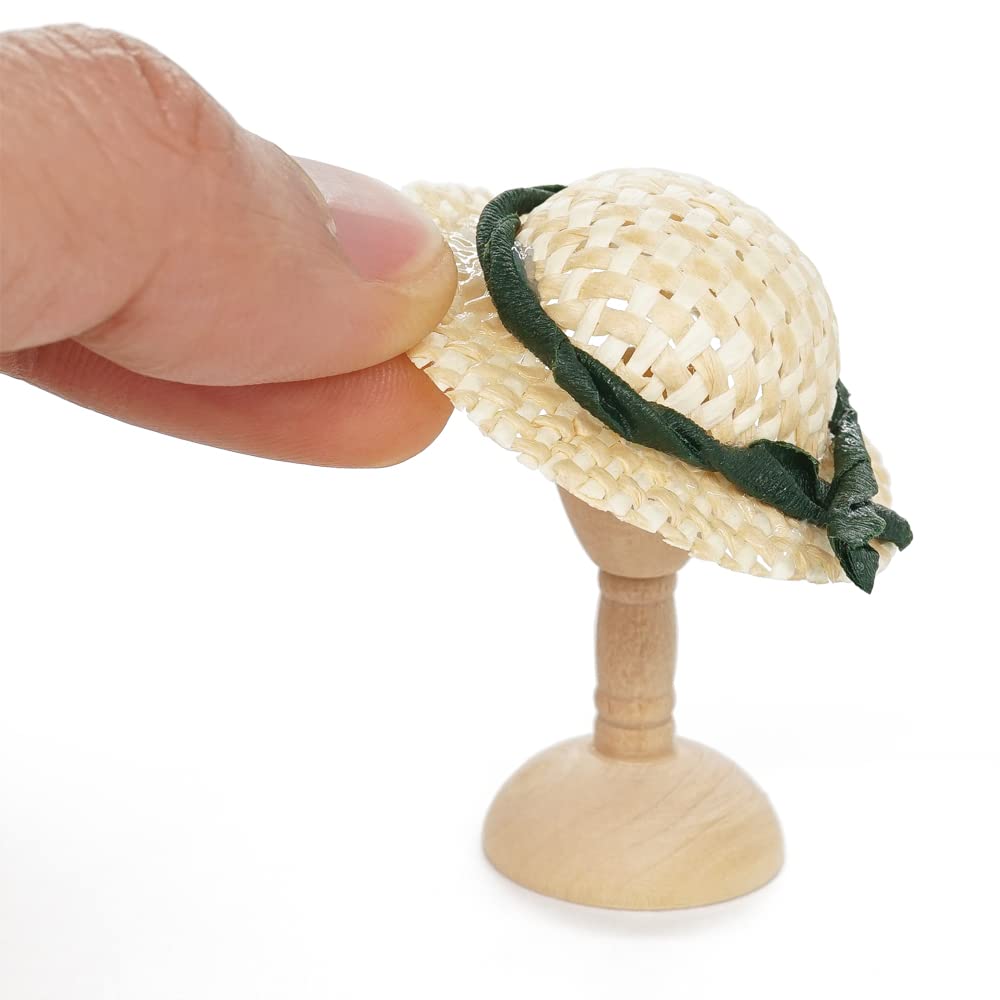 Lot de 5 mini chapeaux de paille pour maison de poupées 1:12