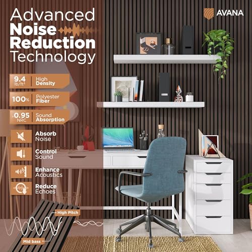 Avana Acoustic Wood Wall Panels – 94.4 x 12.6 Inch Dark Walnut Acoustic Panels 4 PCs – Wall Panels For Interior Wall Decor for Homes, Offices, Studios – Aesthetically Pleasing Wood Panels For Wall - Thumbnail 5