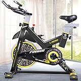 pooboo Indoor Cycling Bicycle, Belt Drive Indoor Exercise Bike, Stationary Exercise LCD Display Bicycle Heart Pulse Trainer Bike Bottle Holder (X1)