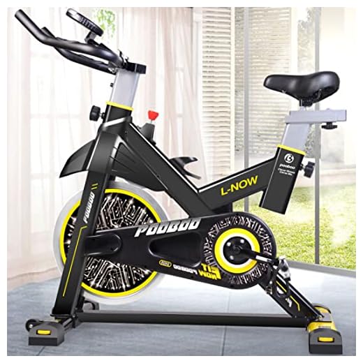 pooboo Magnetic Resistance Indoor Cycling Bike, Belt Drive Indoor Exercise Bike Stationary LCD Monitor with Ipad Mount ＆Comfortable Seat Cushion for Home Cardio Workout Cycle Bike Training Upgraded Version
