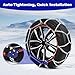 Auto-Tightening Snow Chains, 1-Minute Quick Install Tire Chains for Cars/SUVs/Trucks, 4.5MM Heavy-Duty Emergency Traction, Set of 2