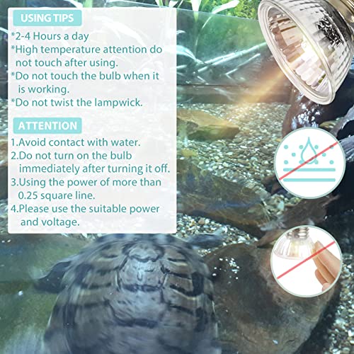 image for LUCKY HERP 4 Pack 50W UVA UVB Reptile Light Bulbs, Heat Lamp Bulbs for