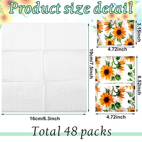 Image of Geyee 50 Pack Travel Tissue Packets Facial Paper Napkins, Sunflower