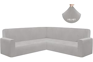 HDCAXKJ Velvet L Shaped Sofa Covers for Sectional Couches