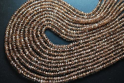Andalousite facettée en rondelles 3-4mm pour création de bijoux fil de 35cm