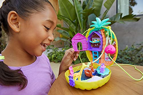 Polly Pocket GKJ64 - Ananas Tasche, tragbare Schatulle mit Zubehörteilen & GKJ46 - Kaktus Reiterhof Schatulle mit 2… – Bild 4