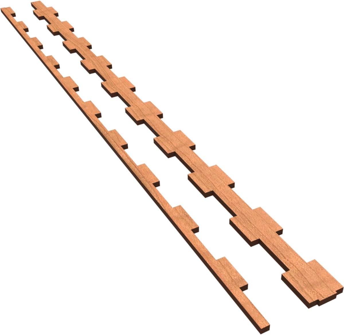 Ekena Millwork 47"H x 3/8"T Midland Adjustable Wood Decorative Slat Wall Panel Kit, Cherry (contains 29 Slats + 1 Straight Edge Starter Slat)