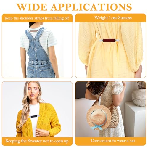 Image of YUXIANLB 6Pcs Dress Clips Back Cinch Set, Dress Cinch Clips Set, Waist Clip, Back Cinch Shawl Clips, Retro Sweater Clips, Retro Cardigan Collar Clips, Shirt Brooch Clips for Women Girls Wearing