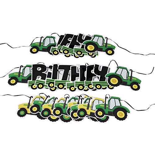 SUNBEAUTY 3 stuks tractor-verjaardagsbanner, Happy Birthday-slinger, tractor, verjaardagsdecoratie - Image 5
