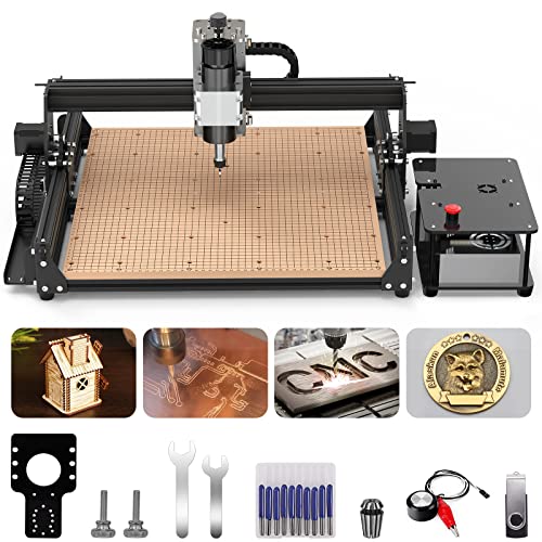 500W CNC Router Machine, 4540 CNC Machine for Metal, 3-Axis Stainless Steel Engraving Milling Machine for Carving Cutting Wood Acrylic PCB MDF Nylon, Working Area 430x390x90mm (16.9x15.4x3.5â€)