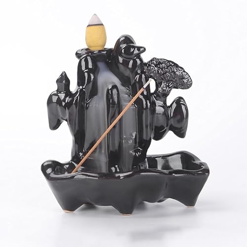 MIKVAR Backflow Incense Cones Burner Waterfall, Ceramic Incense Holders for Home Aromatherapy, Relieve Stress & Creating a Relaxing Ambiance (#2)
