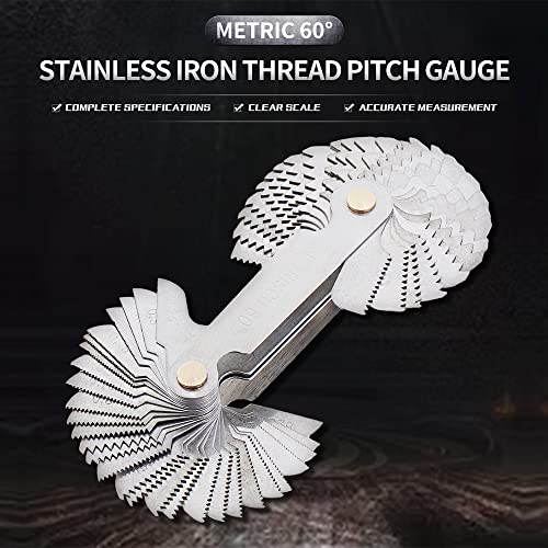 Chgimposs Metric & Imperial & Us Screw Gauge Sae Whitworth 55 Degree & Metric 60 Degree & & Us 60 Degree Thread Pitch Gauge For Industrial Measurement #TOP7