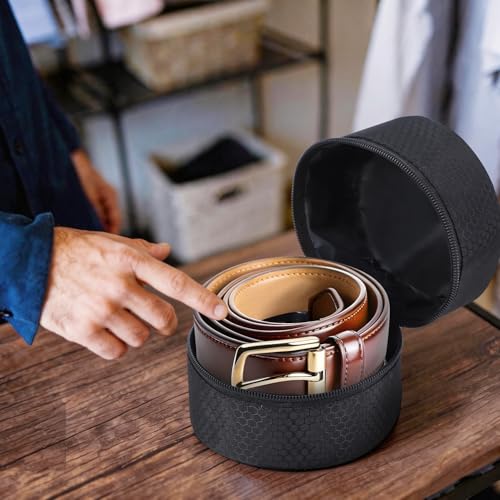 TUSIASC Belt Organizer Case,Travel Belt Storage Holder for Closet Drawer,Display Case for Belts,Ties,Portable Container Storage Holder,Height 3.9inch(Bag Only) by TUSIASC - Image 5