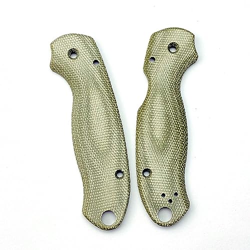 Aibote マイカルタハンドルスケール交換用グリップ 1ペア Spyderco para Military 3 C223 DIYツールハンドルパッチ (グリーン)