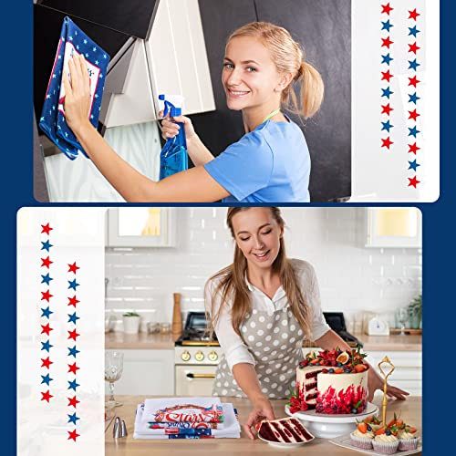 Kajaia 4 Pcs 4Th Of July Kitchen Towels 17.72 X 23.62 Inch Patriotic Dish Towels American Flag Stripe Star Memorial Day Towels Red White Blue Hand Towels Tea Towel Dishcloths For Independence Day #TOP5