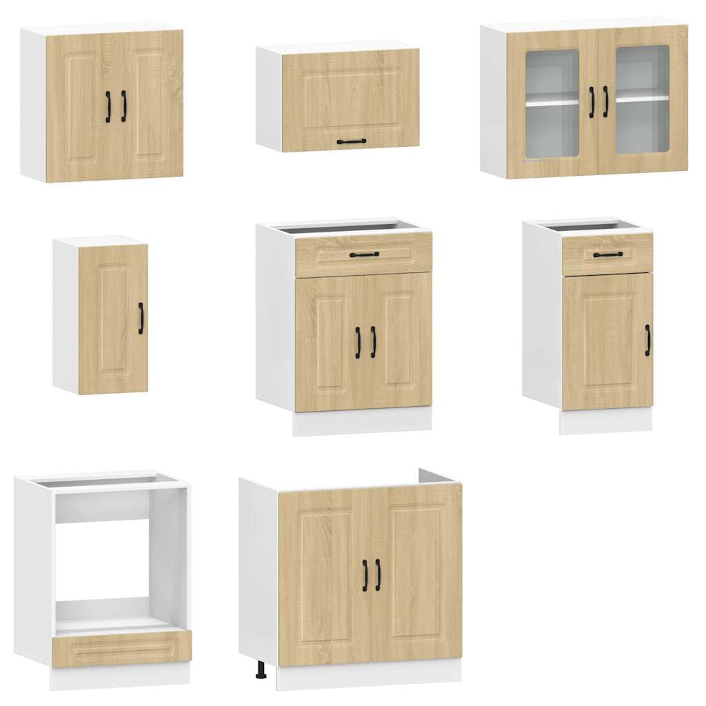 8-TLG. Küchenschrank-Set KüChenschrank Kitchen Cabinets Buffetschrank KüChe Kalmar Sonoma-Eiche Holzwerkstoff - 3314824