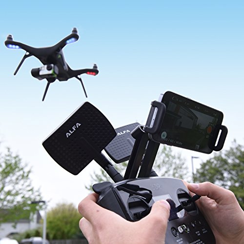 Alfa 2.4Hgz Wifi Antenna - 7Dbi Rp-Sma Panel Screw-On Swivel For Netwrok Adaptors - Also Works For 3Dr Solo Drone, Dji Phantom 3 Drone, Yuneec Typhoon H St16 Controller, Adds Range #TOP3