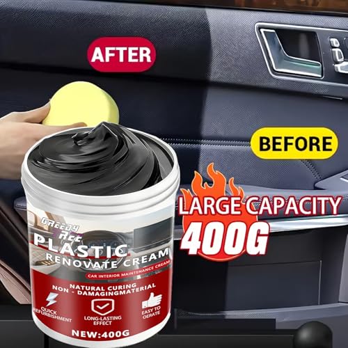 Car Plastic Restorer Pro - 14oz Auto Interior & Exterior Renewal Paste | Restores Faded Dashboards, Trim & Bumpers | UV Protection, Non-Greasy & Long-Lasting Finish - Image 4