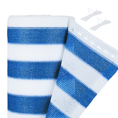 Relaxdays Zaunblende, 1x25 m, Sichtschutz Garten & Balkon, UV-stabilisiert, wetterfest, reißfest, HDPE Gewebe, blau/weiß