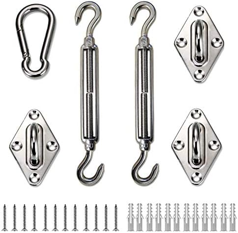 LOVE STORY Hardware Kit 6 Inches 316 Stainless Steel for Triangle Sun Shade Sail Installation