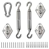 LOVE STORY Hardware Kit 6 Inches 316 Stainless Steel for Triangle Sun Shade Sail Installation
