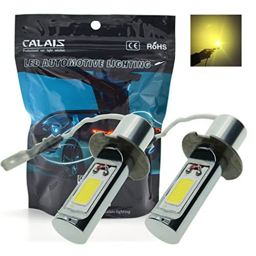 Calais Extremely Bright LED H3 COB Chips 30W Golden Yellow Color LED Fog Light Bulbs Plug-n-Play(pack of 2)