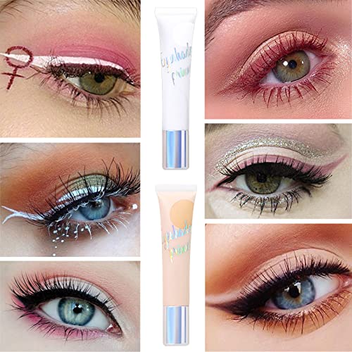 Jutqut 2Pcs Matte Eyeshadow Primer, Eye Primer Base, Cream Eyeshadow Base Primer, No Crease Eye Primer Makeup Eyeshadow Base Long-Lasting Waterproof & Smudgeproof Cream Liquid Eye-Shadow For All Shadows #02 Skin Tint #TOP5