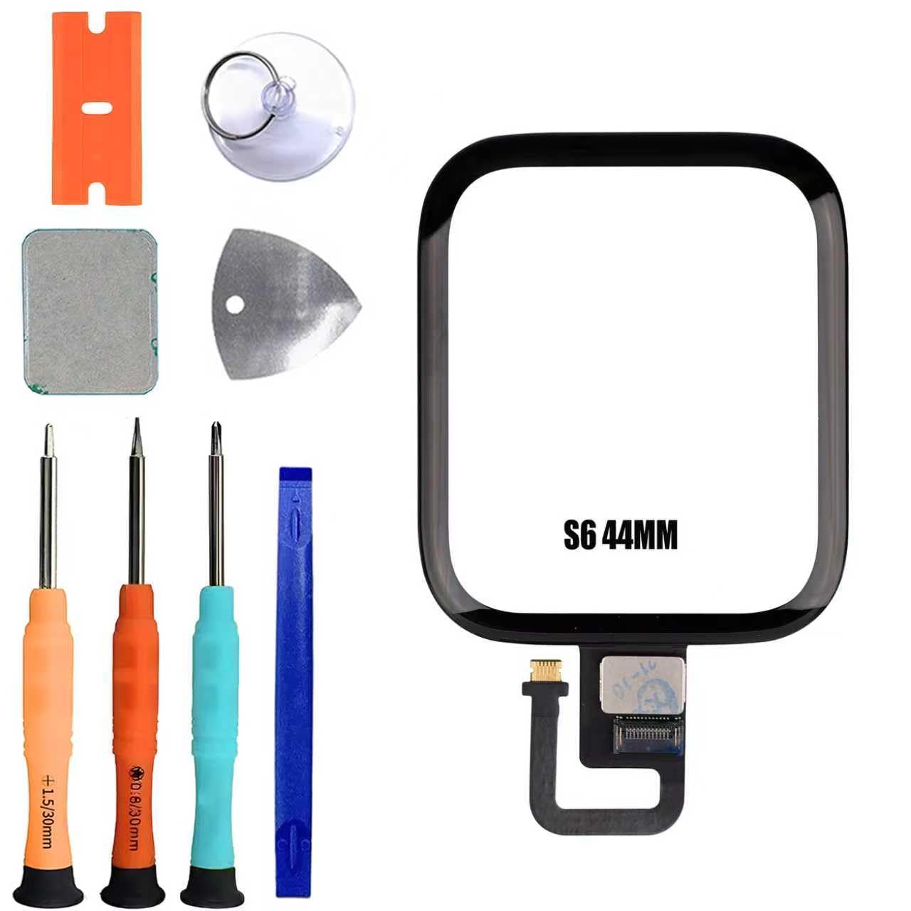 Juego de reparación de cristal frontal Apple Watch Series 6 44 mm con función táctil OCA