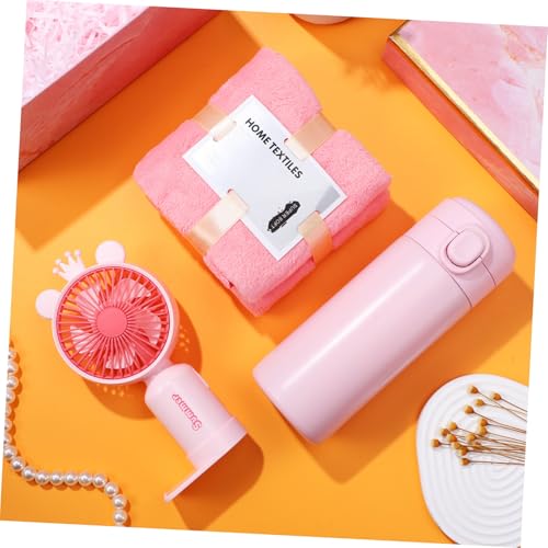Serviette de visage et ventilateur rose anti-chaleur fille - 8
