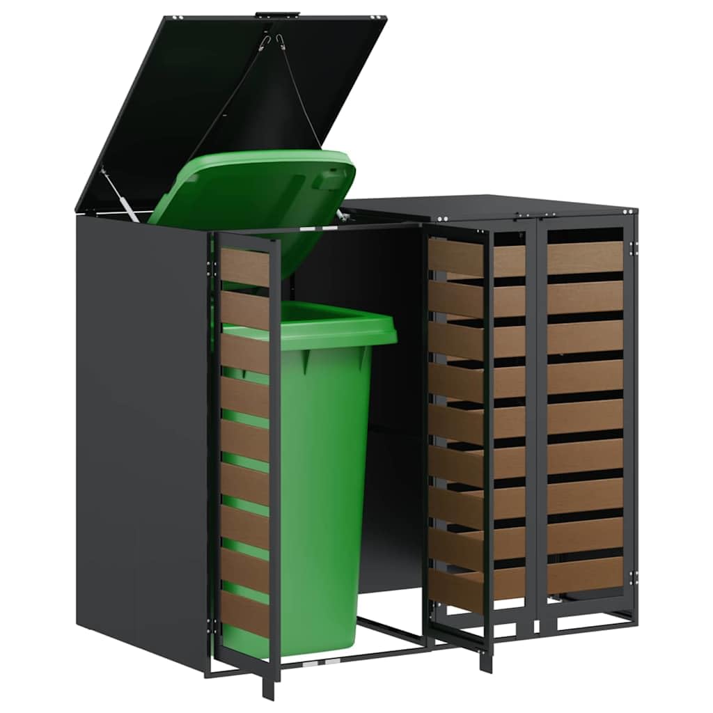 Almacenamiento de Cubos Wheelie para 3 Cubos Antracita Acero,Casa y jardín,Productos del hogar,Accesorios para contenedores de residuos,Soportes para contenedores de residuos,50.4kg-3394768