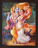 Handicraftstore Hindu God Radha Krishna Wall Hanging Poster Painting/Lord Krishna Home Decorative Ph