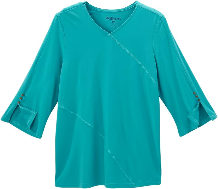 Women’s Open-Back Adaptive No-Peek Crepe V-Neck Top