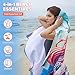 Tirrinia Lightweight Hooded Beach Changing Blanket – Quick-Dry Microfiber Cover-Up for Adults, Sandproof Surf Poncho, Travel & Pool Accessories, Mermaid Pattern Gift for Summer Vacation