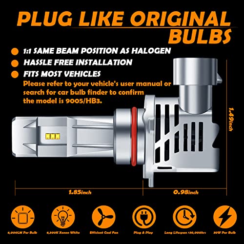 Tallew 9005 HB3 LED Headlight Bulb 4-Pack #TOP10
