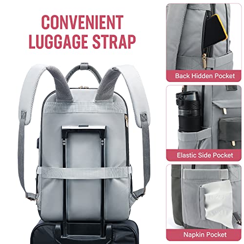 Image of LOVEVOOK Laptop Backpack for Women Men, 17.3 Inch Laptop Bag with USB Port Fashion Waterproof Backpacks Teacher Nurse Stylish Travel Bags Vintage Daypacks Bookbag for College School Work