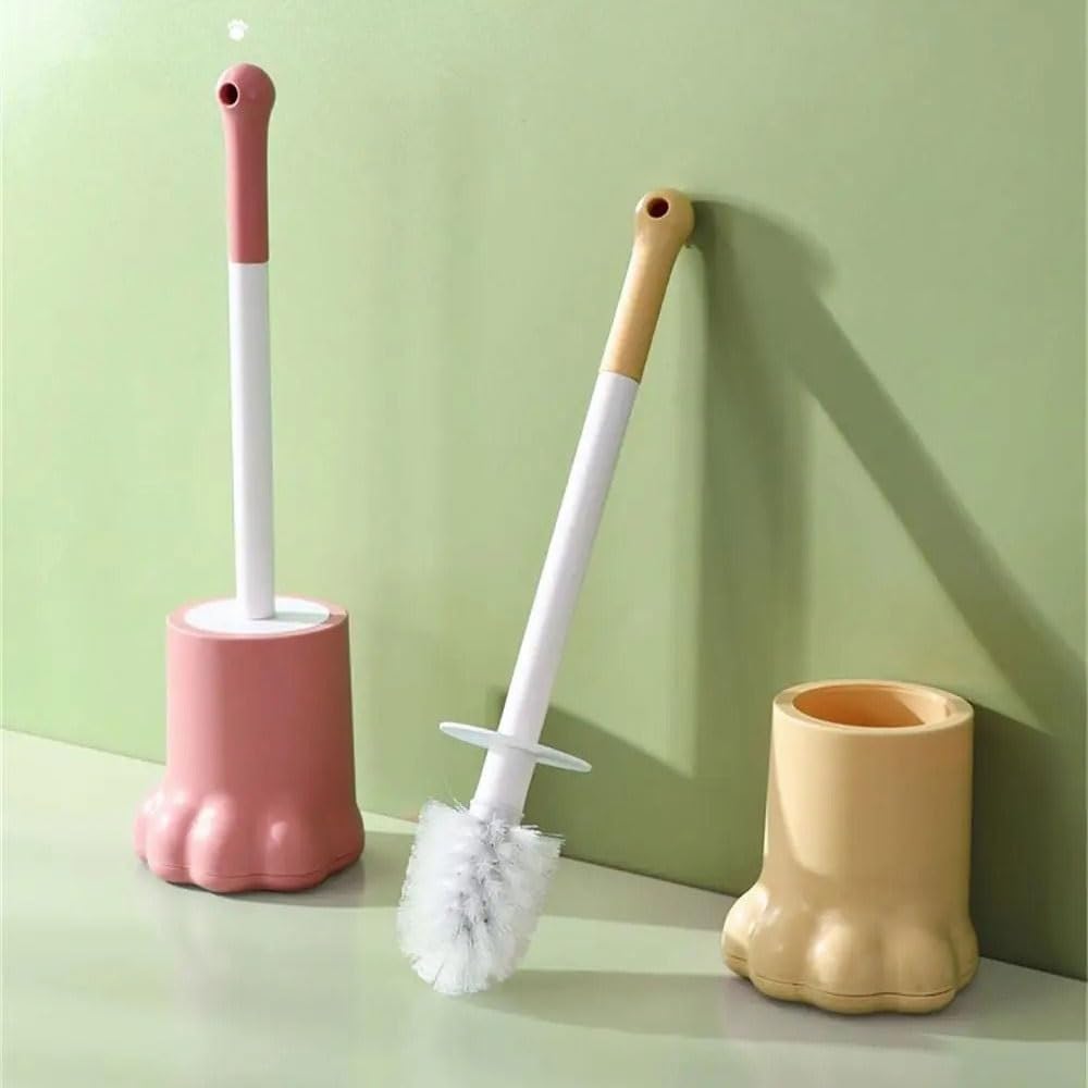 Escobilla de Baño Cepillo de baño de plástico con Forma de Pata, con Base de Secado rápido, Accesorios for el hogar, Juego de cepillos de baño Escobillas WC(Yellow)