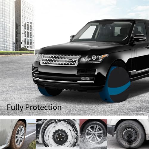 JURMON Tire Covers 4 Pack,Tough Tire Wheel Protector for Jeep, Camper, SUV, Travel Trailer,RV, Truck,Universal Outdoor Waterproof Anti-UV Snow Sun Rain Tire Covers Set Fits Tire Diameters 33-35 Inches by JURMON - Used condition - Image 4