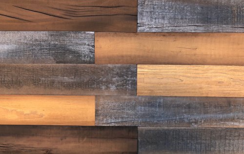 Smart Paneling 11232 Antique Accent Wall Wood Planks, Brown, 14 Piece