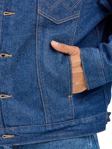 Image of Wrangler Men's Pre-Washed Blanket Lined Denim Jacket