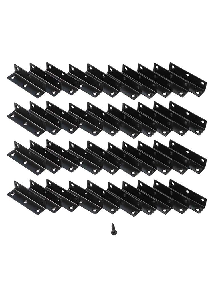 10 soportes en L de 90 grados de 80 x 20 x 20 mm, acero inoxidable, color