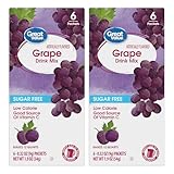 Drink Mix Bundle - 2 Pitcher Size Boxes with 6 Pitcher Packets Per Box - Low Calorie Flavorful Water Powder (2 Container Bundle, Grape)
