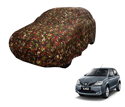 Image of Auto Hub Car Cover Compatible with Etios Liva with Weather Proof, Triple Stitched, Etios Liva Car Cover Jungle Look