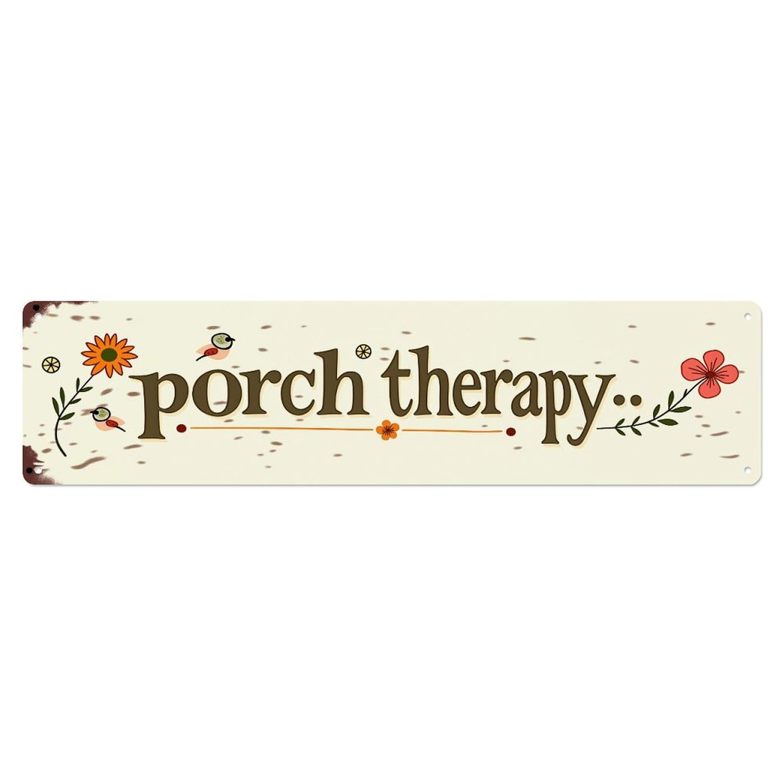 Floral Birds Porch Therapy Pattern Metal Tin Sign Plaque