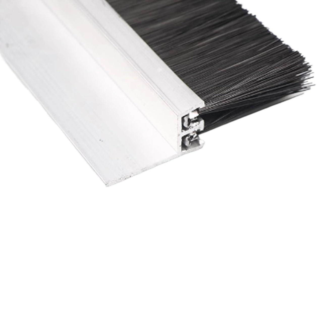 Puyuna F Type Door Brush Strip, Aluminum Garage Bottom Seal Brush 100Cm Length Height 5-150Mm(,1.8In/4.5Cm)
