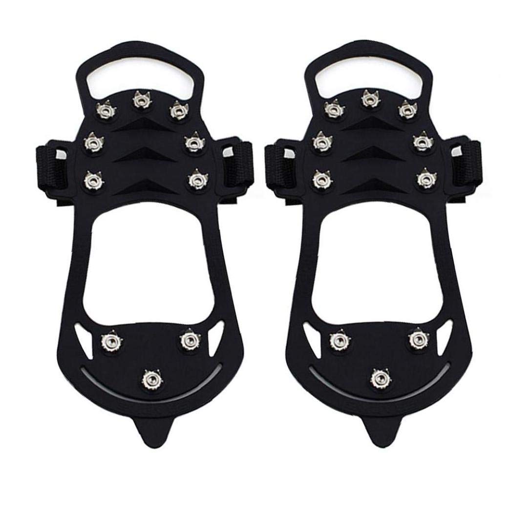Poignées de Glace Crampons de Neige Crampons de Traction Pinces de démarrage de Chaussures Anti-dérapant 10 Crampons pour la Marche hivernale