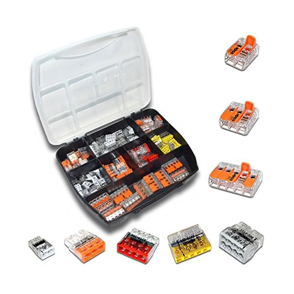 WAGO Klemme (105 Stück) Set Sortiment 221-412 | 221-413 | 221-415 | 2273-202 | 2273-203 | 2273-204 | 2273-205 | 2273-208…