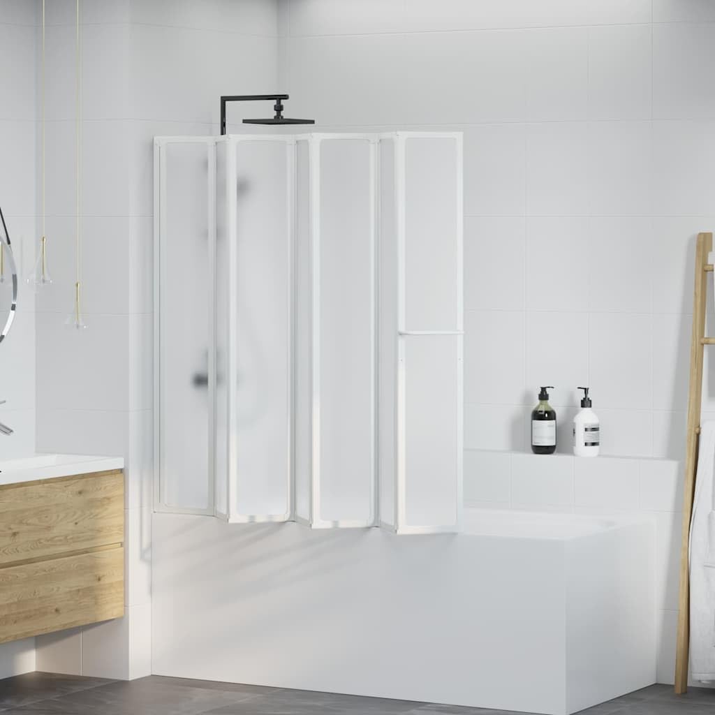 Mampara de ducha plegable con toallero para bañera rectangular como mampara de ducha plegable con 7 paneles de 140 x 168 cm
