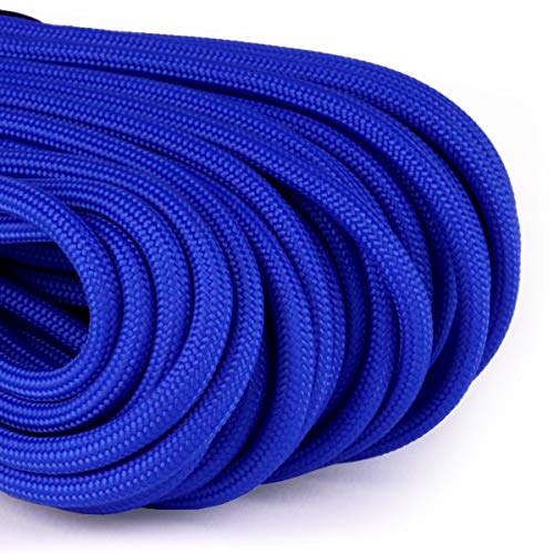 Image of Atwood Rope MFG 550 Paracord 100 Feet 7-Strand Core Nylon Parachute Cord Outside Survival Gear Made in USA | Lanyards, Bracelets, Handle Wraps, Keychain (Royal Blue)
